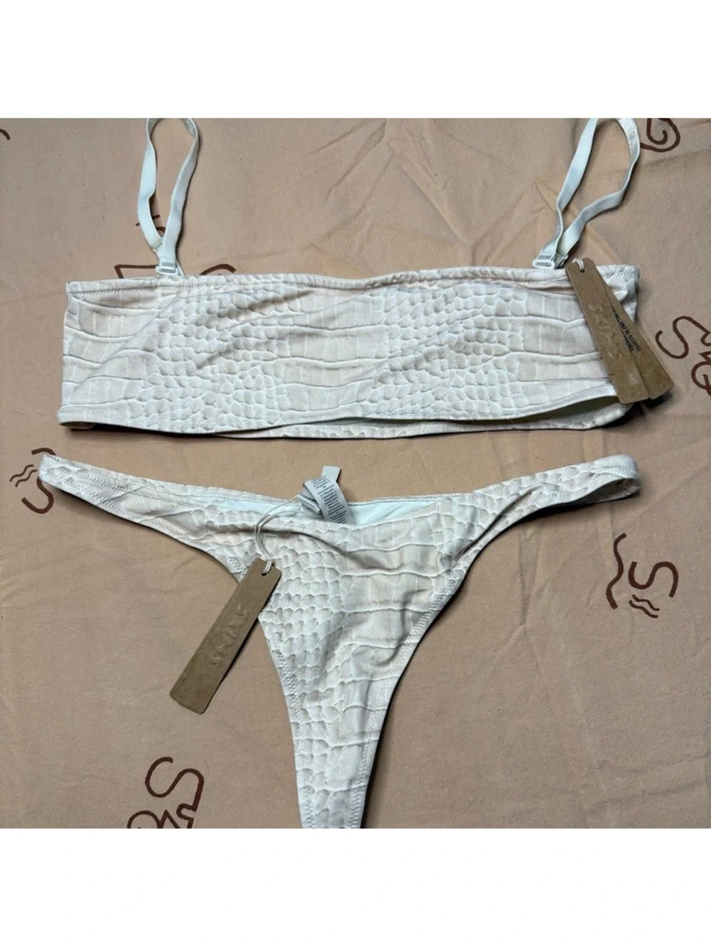 SKIMS nwt Bandeau Bikini Set large top medium thong bottoms new w tags ASO Kim k